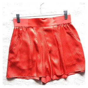 Yoyo Yeung Bright Coral 100% Silk shorts